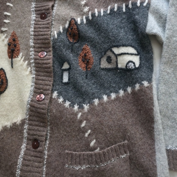 Vintage Lambswool Folk Scene Cardigan - Picture 7 of 8